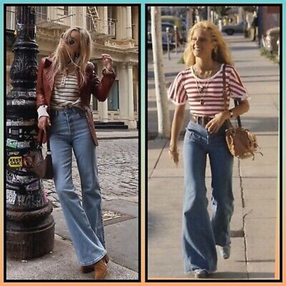 Re/Done Levi’s Two Tone Ultra High‎ Rise 70s Wide Leg Jeans